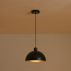 LightFixturesUSA - Vintage Antique Bronze 1 - Light Iron Dome Pendant Light - Pendant Light - Matte Black - 