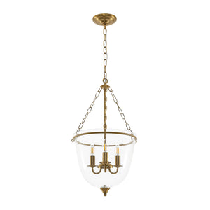LightFixturesUSA-Vintage Clear Glass Wide Bell Jar Lantern Pendant / Semi Flush-Ceiling Light-Black-