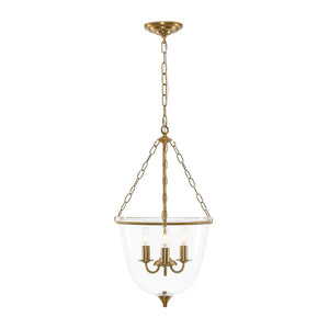 LightFixturesUSA-Vintage Clear Glass Wide Bell Jar Lantern Pendant / Semi Flush-Ceiling Light-Black-