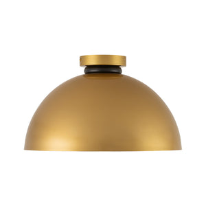 LightFixturesUSA-Vintage Farmhouse 1-Light Iron Dome Flush Mount Light-Pendant Light-Brass-