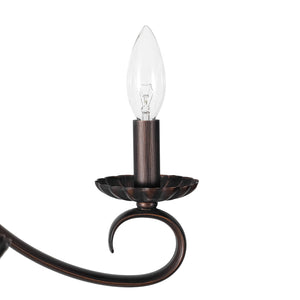 LightFixturesUSA-Vintage Heritage Bronze 6-Light Metal Candle Semi Flush Chandelier-Chandelier-22.6 in-
