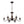 LightFixturesUSA-Vintage Heritage Bronze 6-Light Metal Candle Semi Flush Chandelier-Chandelier-22.6 in-