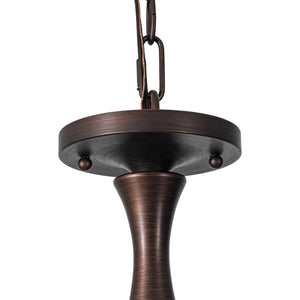LightFixturesUSA-Vintage Heritage Bronze 6-Light Metal Candle Semi Flush Chandelier-Chandelier-22.6 in-