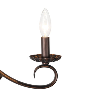 LightFixturesUSA-Vintage Heritage Bronze 6-Light Metal Candle Semi Flush Chandelier-Chandelier-22.6 in-