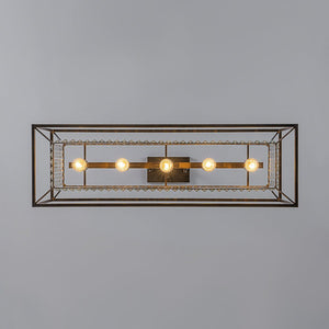 LightFixturesUSA - Vintage Italy Glam Crystal Rectangular Linear Chandelier - Chandelier - Oil - Rubbed Bronze - 