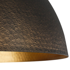 LightFixturesUSA - Vintage Luxe Black Gold Hammered Dome Pendant Light - Pendant Light - 15.7 in - 