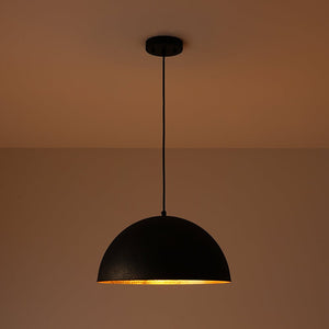 LightFixturesUSA - Vintage Luxe Black Gold Hammered Dome Pendant Light - Pendant Light - 15.7 in - 