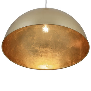 LightFixturesUSA-Vintage Luxe Brass Metal Oversized Dome Pendant Light-Chandelier-23.6 in.-