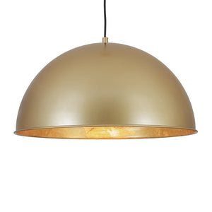 LightFixturesUSA-Vintage Luxe Brass Metal Oversized Dome Pendant Light-Chandelier-23.6 in.-