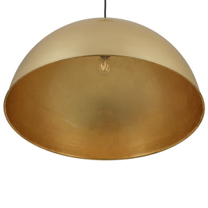 LightFixturesUSA-Vintage Luxe Brass Metal Oversized Dome Pendant Light-Chandelier-23.6 in.-