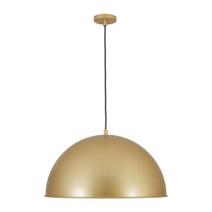 LightFixturesUSA-Vintage Luxe Brass Metal Oversized Dome Pendant Light-Chandelier-23.6 in.-