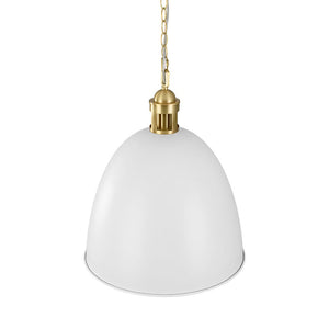 LightFixturesUSA - Vintage Luxe Farmhouse Large Iron Bell Pendant Light - Pendant Light - White - 