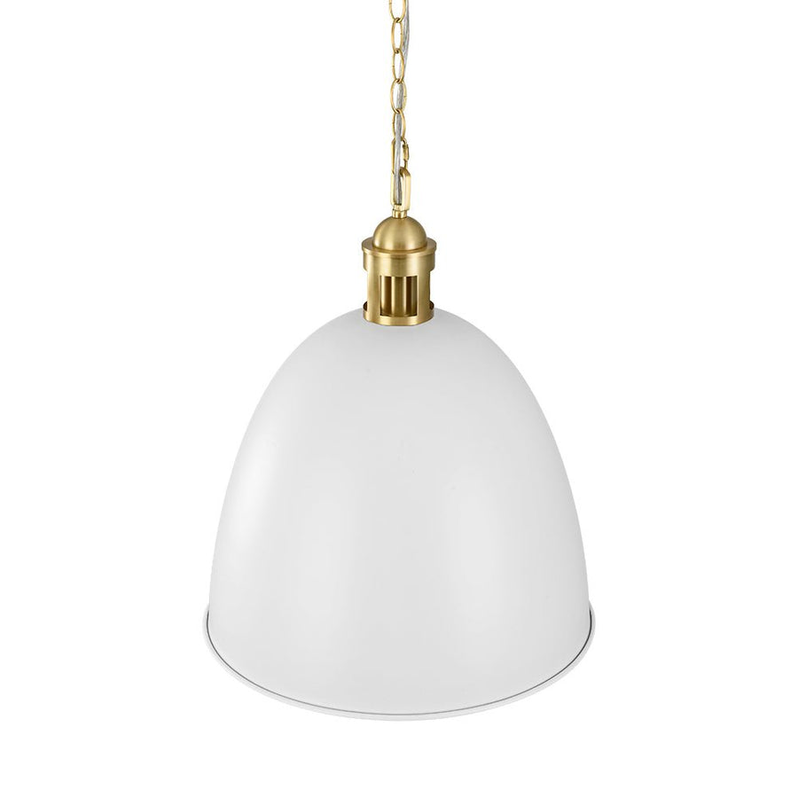 LightFixturesUSA - Vintage Luxe Farmhouse Large Iron Bell Pendant Light - Pendant Light - White - 