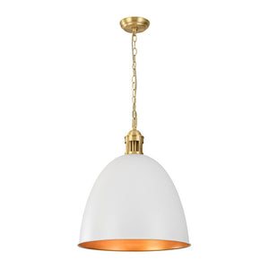 LightFixturesUSA - Vintage Luxe Farmhouse Large Iron Bell Pendant Light - Pendant Light - White - 