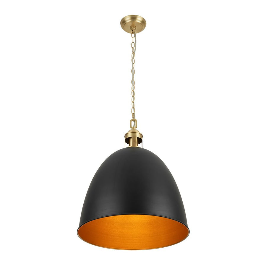 LightFixturesUSA - Vintage Luxe Farmhouse Large Iron Bell Pendant Light - Pendant Light - White - 