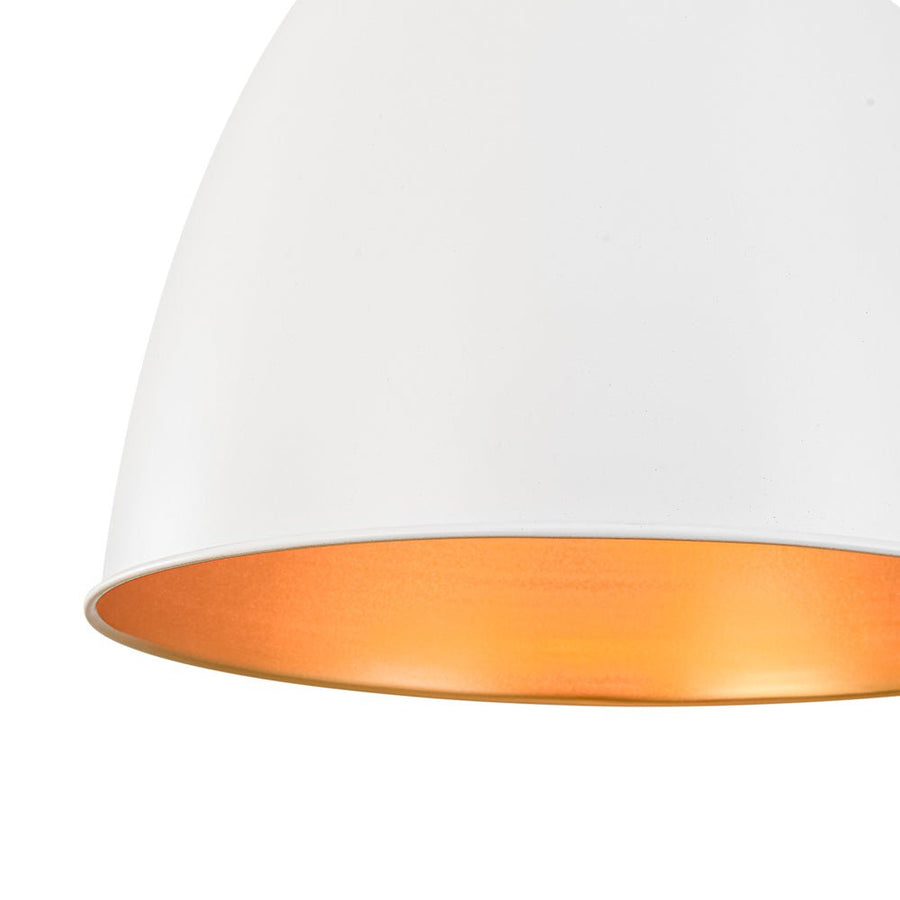 LightFixturesUSA - Vintage Luxe Farmhouse Large Iron Bell Pendant Light - Pendant Light - White - 