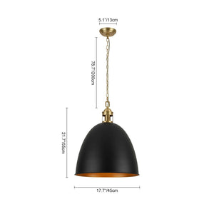 LightFixturesUSA - Vintage Luxe Farmhouse Large Iron Bell Pendant Light - Pendant Light - White - 