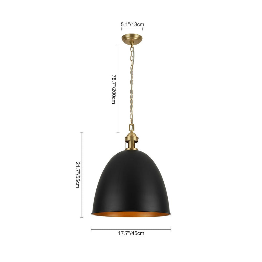 LightFixturesUSA - Vintage Luxe Farmhouse Large Iron Bell Pendant Light - Pendant Light - White - 