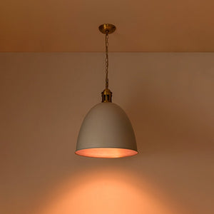 LightFixturesUSA - Vintage Luxe Farmhouse Large Iron Bell Pendant Light - Pendant Light - White - 