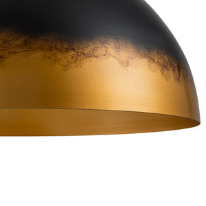 LightFixturesUSA - Vintage Luxe Gradient Black Gold Oversized Iron Dome Pendant - Pendant Light - 23.6 in - 