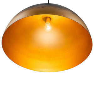 LightFixturesUSA - Vintage Luxe Gradient Black Gold Oversized Iron Dome Pendant - Pendant Light - 23.6 in - 
