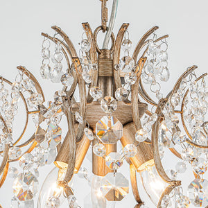 LightFixturesUSA - Vintage Luxury 3 - Light Draped Crystal Accented Chandelier - Chandelier - 15.7in - 