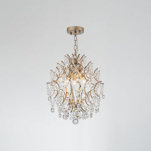 LightFixturesUSA - Vintage Luxury 3 - Light Draped Crystal Accented Chandelier - Chandelier - 15.7in - 