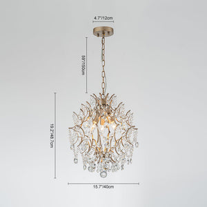 LightFixturesUSA - Vintage Luxury 3 - Light Draped Crystal Accented Chandelier - Chandelier - 15.7in - 