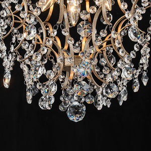 LightFixturesUSA - Vintage Luxury 3 - Light Draped Crystal Accented Chandelier - Chandelier - 15.7in - 