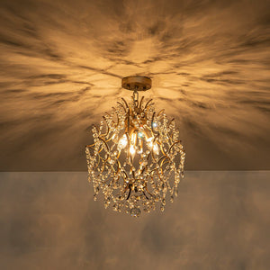 LightFixturesUSA - Vintage Luxury 3 - Light Draped Crystal Accented Chandelier - Chandelier - 15.7in - 