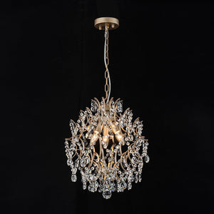 LightFixturesUSA - Vintage Luxury 3 - Light Draped Crystal Accented Chandelier - Chandelier - 15.7in - 