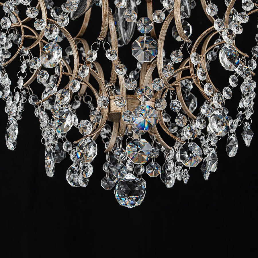 LightFixturesUSA - Vintage Luxury 3 - Light Draped Crystal Accented Chandelier - Chandelier - 15.7in - 