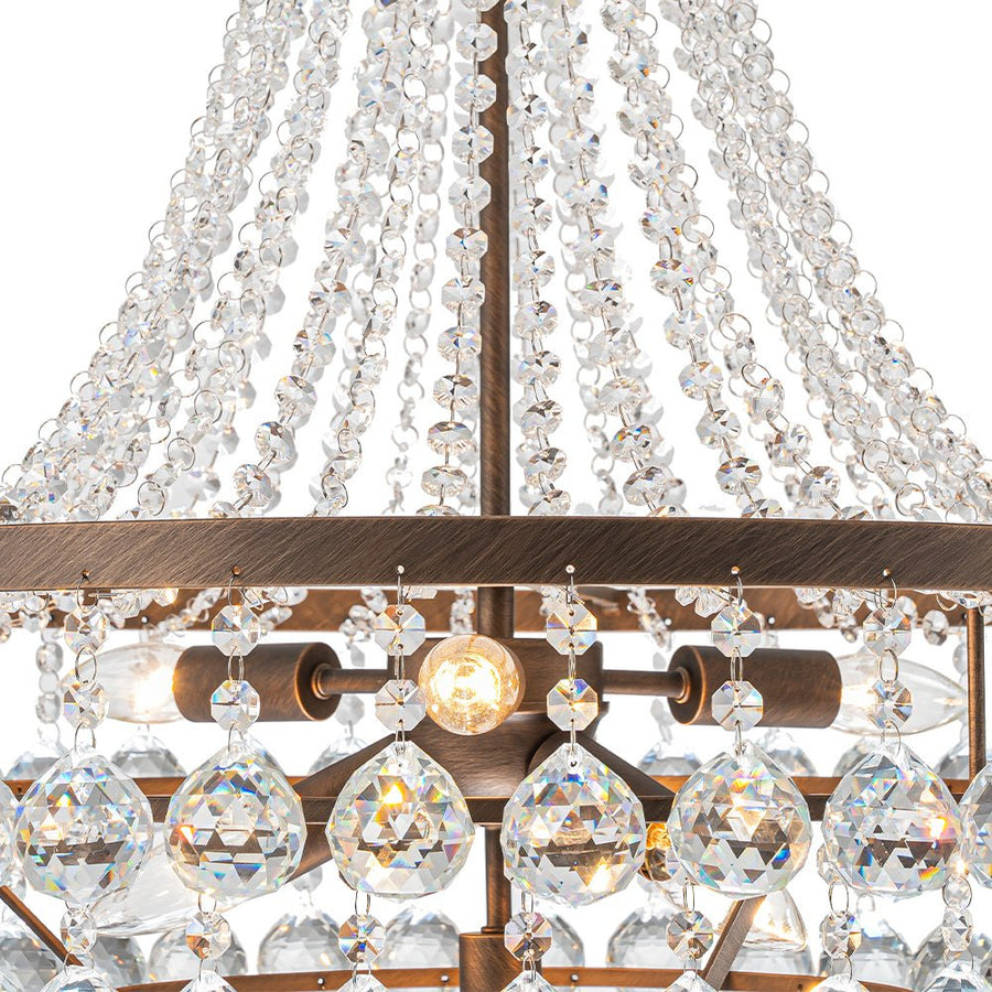 LightFixturesUSA - Vintage Luxury Antique Bronze Crystal Empire Chandelier - Chandelier - Antique - 