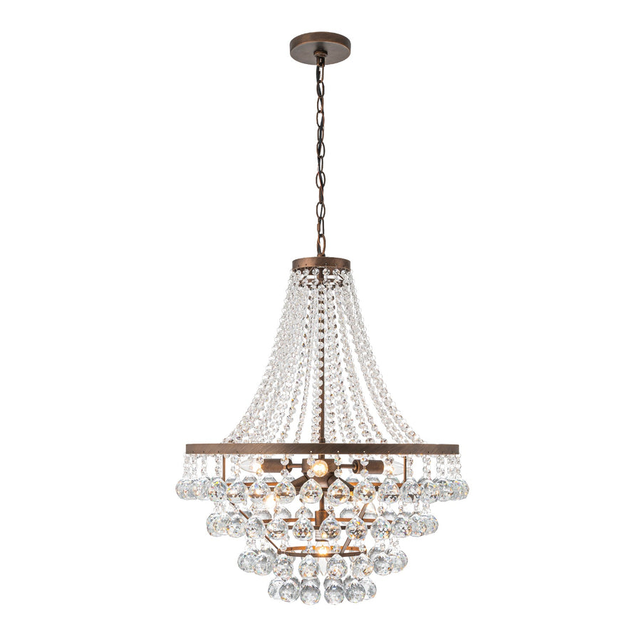 LightFixturesUSA - Vintage Luxury Antique Bronze Crystal Empire Chandelier - Chandelier - Antique - 