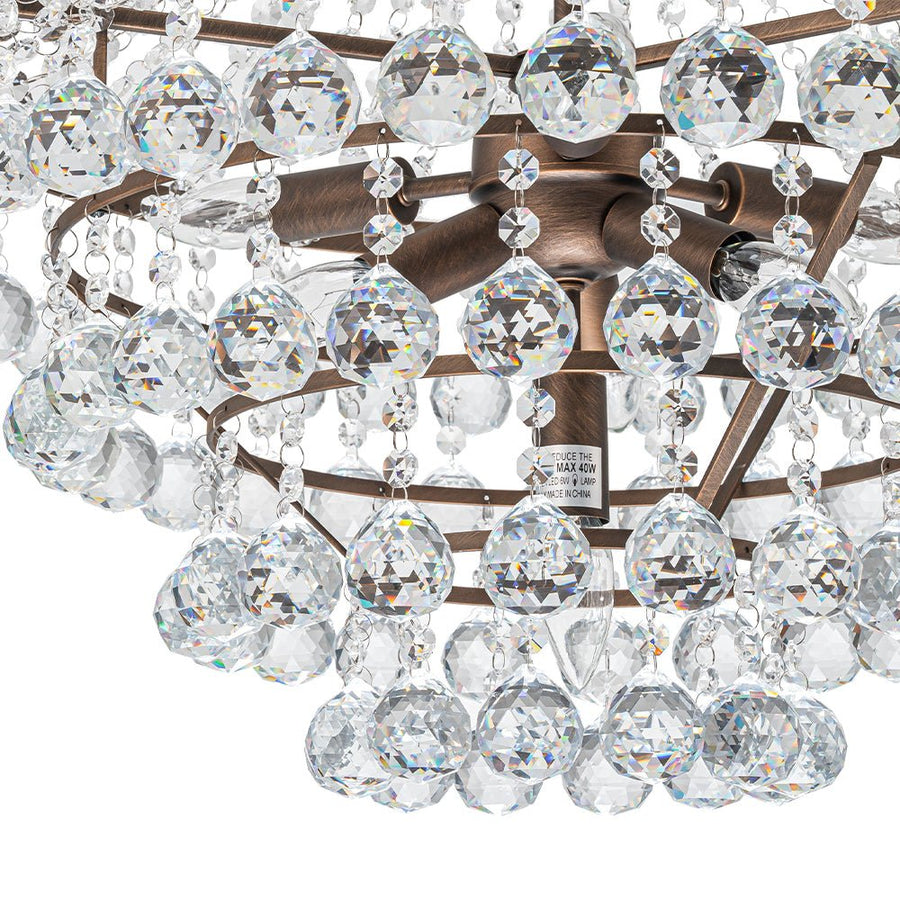 LightFixturesUSA - Vintage Luxury Antique Bronze Crystal Empire Chandelier - Chandelier - Antique - 