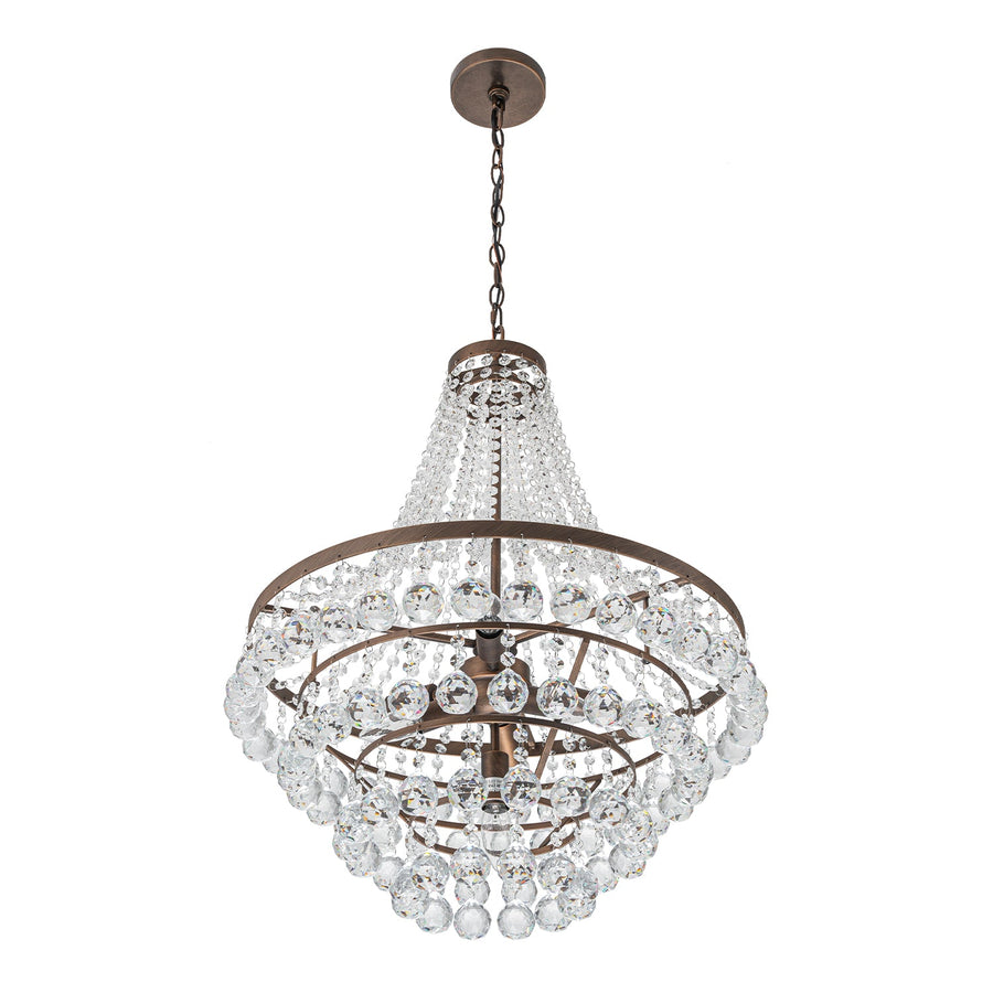 LightFixturesUSA - Vintage Luxury Antique Bronze Crystal Empire Chandelier - Chandelier - Antique - 