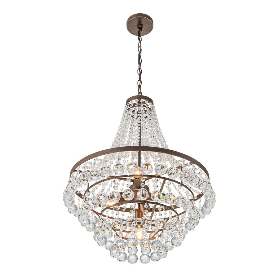 LightFixturesUSA - Vintage Luxury Antique Bronze Crystal Empire Chandelier - Chandelier - Antique - 