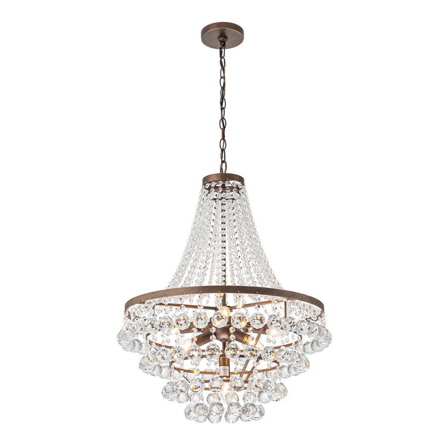 LightFixturesUSA - Vintage Luxury Antique Bronze Crystal Empire Chandelier - Chandelier - Antique - 