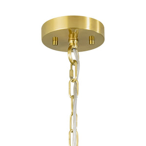 LightFixturesUSA - Vintage Oversized Flat Dome Metal Pendant Light - Chandelier - Brass - 1 - Lt