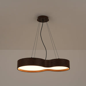 LightFixturesUSA-Violin Style 5CCT Dimmable LED Walnut Grain Pendant Light-Pendant Light-27.6 in-