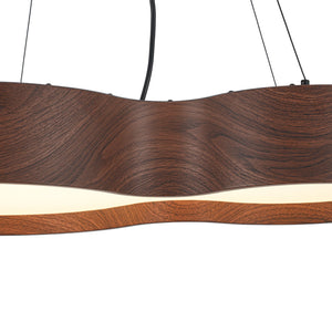 LightFixturesUSA-Violin Style 5CCT Dimmable LED Walnut Grain Pendant Light-Pendant Light-27.6 in-
