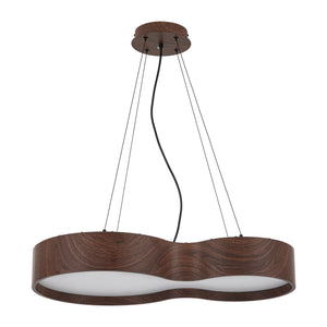 LightFixturesUSA-Violin Style 5CCT Dimmable LED Walnut Grain Pendant Light-Pendant Light-27.6 in-