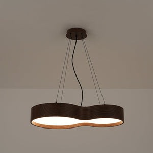 LightFixturesUSA-Violin Style 5CCT Dimmable LED Walnut Grain Pendant Light-Pendant Light-27.6 in-