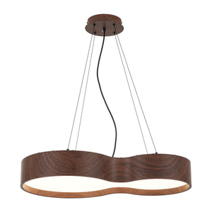 LightFixturesUSA-Violin Style 5CCT Dimmable LED Walnut Grain Pendant Light-Pendant Light-27.6 in-