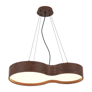 LightFixturesUSA-Violin Style 5CCT Dimmable LED Walnut Grain Pendant Light-Pendant Light-27.6 in-