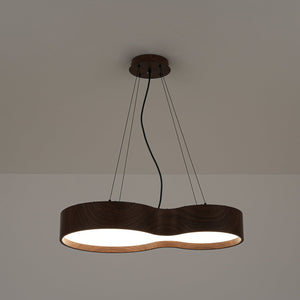 LightFixturesUSA-Violin Style 5CCT Dimmable LED Walnut Grain Pendant Light-Pendant Light-27.6 in-