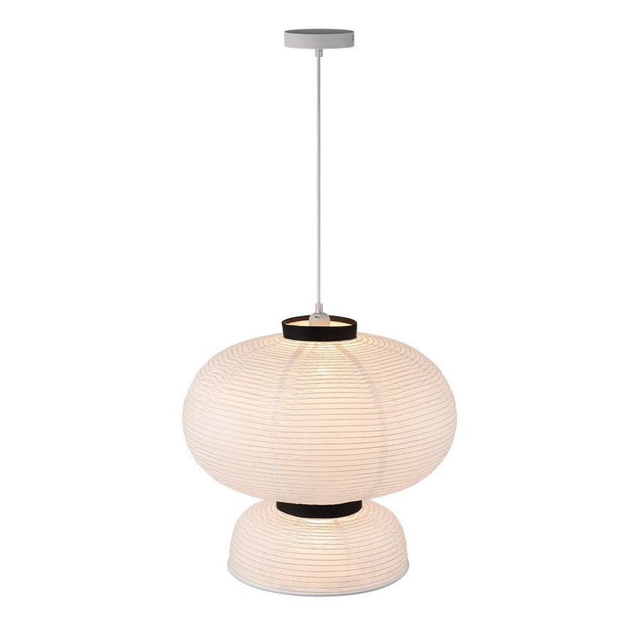 LightFixturesUSA - Wabi Sabi 1 - Light Beige Paper Lantern Pendant Light - Chandelier - Small Ball + Wide Dome - 