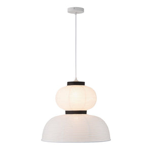 LightFixturesUSA - Wabi Sabi 1 - Light Beige Paper Lantern Pendant Light - Chandelier - Small Ball + Wide Dome - 