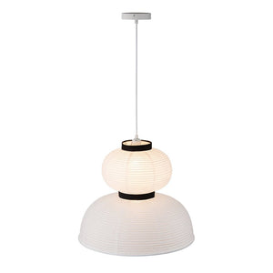 LightFixturesUSA - Wabi Sabi 1 - Light Beige Paper Lantern Pendant Light - Chandelier - Small Ball + Wide Dome - 