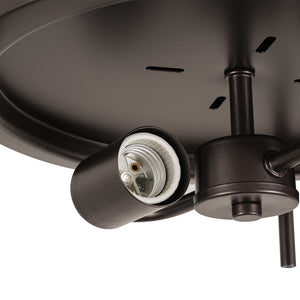 LightFixturesUSA-Water Hammered Glass Round Flush Mount Ceiling Light-Ceiling Light-Oil Rubbed Bronze-